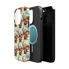 DistinctInk Tough Case for Apple iPhone, Compatible with MagSafe Charging - "Whimsical Elephant Delight: A Repeating Pattern"