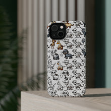 DistinctInk Tough Case for Apple iPhone, Compatible with MagSafe Charging - "Whimsical Animal Fun: Repeating Cartoon Pattern"