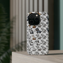 DistinctInk Tough Case for Apple iPhone, Compatible with MagSafe Charging - "Whimsical Animal Fun: Repeating Cartoon Pattern"