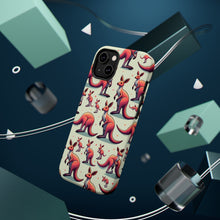 DistinctInk Tough Case for Apple iPhone, Compatible with MagSafe Charging - "Jumping Joy: A Playful Kangaroo Pattern"