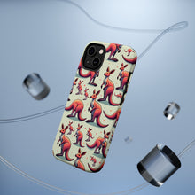 DistinctInk Tough Case for Apple iPhone, Compatible with MagSafe Charging - "Jumping Joy: A Playful Kangaroo Pattern"