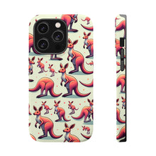 DistinctInk Tough Case for Apple iPhone, Compatible with MagSafe Charging - "Jumping Joy: A Playful Kangaroo Pattern"