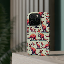 DistinctInk Tough Case for Apple iPhone, Compatible with MagSafe Charging - "Jumping Joy: A Playful Kangaroo Pattern"