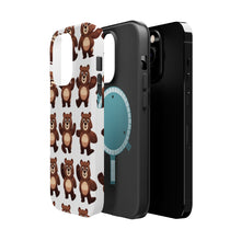 DistinctInk Tough Case for Apple iPhone, Compatible with MagSafe Charging - "Bulky and Big Bears, Playfully Cute"