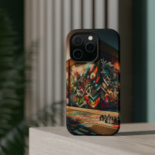 DistinctInk Tough Case for Apple iPhone, Compatible with MagSafe Charging - "Vibrant Expressions: A Burst of Colorful Street Art"