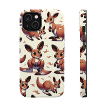 DistinctInk Tough Case for Apple iPhone, Compatible with MagSafe Charging - "Jovial Kangaroo Play: A Cartoon Pattern"
