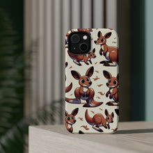 DistinctInk Tough Case for Apple iPhone, Compatible with MagSafe Charging - "Jovial Kangaroo Play: A Cartoon Pattern"
