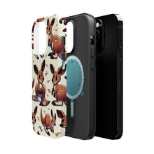 DistinctInk Tough Case for Apple iPhone, Compatible with MagSafe Charging - "Jovial Kangaroo Play: A Cartoon Pattern"