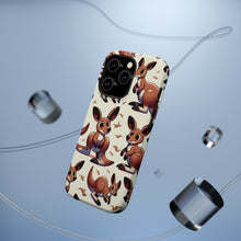 DistinctInk Tough Case for Apple iPhone, Compatible with MagSafe Charging - "Jovial Kangaroo Play: A Cartoon Pattern"