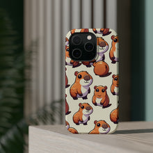 DistinctInk Tough Case for Apple iPhone, Compatible with MagSafe Charging - "Cheerfully Playful Capybara Pattern Collection"