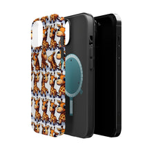 DistinctInk Tough Case for Apple iPhone, Compatible with MagSafe Charging - "Whimsical Giraffe Delight: A Playful Repeating Pattern"