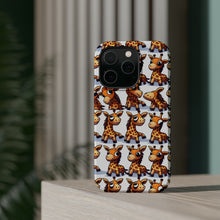 DistinctInk Tough Case for Apple iPhone, Compatible with MagSafe Charging - "Whimsical Giraffe Delight: A Playful Repeating Pattern"