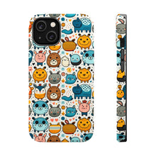 DistinctInk Tough Case for Apple iPhone, Compatible with MagSafe Charging - "Whimsical Wildlife: A Playful Animal Pattern"