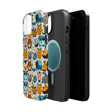 DistinctInk Tough Case for Apple iPhone, Compatible with MagSafe Charging - "Whimsical Wildlife: A Playful Animal Pattern"