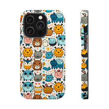 DistinctInk Tough Case for Apple iPhone, Compatible with MagSafe Charging - "Whimsical Wildlife: A Playful Animal Pattern"