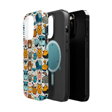 DistinctInk Tough Case for Apple iPhone, Compatible with MagSafe Charging - "Whimsical Wildlife: A Playful Animal Pattern"