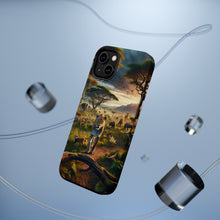 DistinctInk Tough Case for Apple iPhone, Compatible with MagSafe Charging - "The Majestic Leopard: A Vibrant Safari Serenade"
