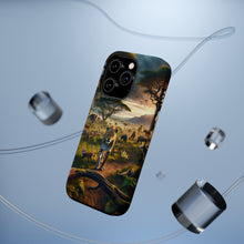 DistinctInk Tough Case for Apple iPhone, Compatible with MagSafe Charging - "The Majestic Leopard: A Vibrant Safari Serenade"