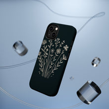 DistinctInk Tough Case for Apple iPhone, Compatible with MagSafe Charging - "Blossoming Joy: Delicate Minimalistic Spring Flowers"