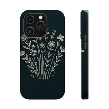 DistinctInk Tough Case for Apple iPhone, Compatible with MagSafe Charging - "Blossoming Joy: Delicate Minimalistic Spring Flowers"