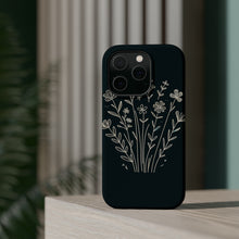DistinctInk Tough Case for Apple iPhone, Compatible with MagSafe Charging - "Blossoming Joy: Delicate Minimalistic Spring Flowers"