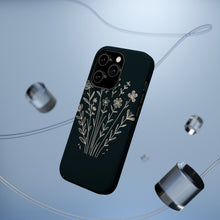 DistinctInk Tough Case for Apple iPhone, Compatible with MagSafe Charging - "Blossoming Joy: Delicate Minimalistic Spring Flowers"