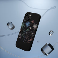 DistinctInk Tough Case for Apple iPhone, Compatible with MagSafe Charging - Vibrant Spring Blossoms on Dark Canvas