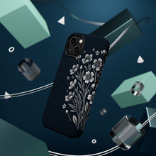DistinctInk Tough Case for Apple iPhone, Compatible with MagSafe Charging - Title: "Elegant Blooms: Minimalistic Spring Flower Illustration"