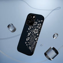 DistinctInk Tough Case for Apple iPhone, Compatible with MagSafe Charging - Title: "Elegant Blooms: Minimalistic Spring Flower Illustration"