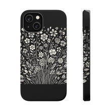DistinctInk Tough Case for Apple iPhone, Compatible with MagSafe Charging - "Blossoming Diversity: A Minimalistic Spring Pattern"
