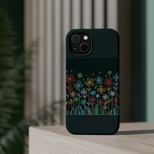 DistinctInk Tough Case for Apple iPhone, Compatible with MagSafe Charging - "Blooming Elegance: Vibrant Flowers Against Darkness"