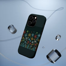 DistinctInk Tough Case for Apple iPhone, Compatible with MagSafe Charging - "Blooming Elegance: Vibrant Flowers Against Darkness"