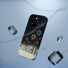 DistinctInk Tough Case for Apple iPhone, Compatible with MagSafe Charging - "Blooming Cosmos: Vivid Spring Flower Collection"