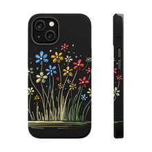 DistinctInk Tough Case for Apple iPhone, Compatible with MagSafe Charging - Bursting Life: Vibrant Cartoon Spring Flowers