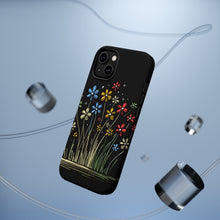 DistinctInk Tough Case for Apple iPhone, Compatible with MagSafe Charging - Bursting Life: Vibrant Cartoon Spring Flowers