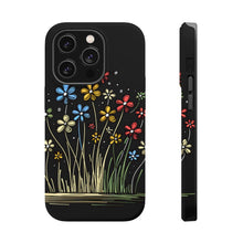 DistinctInk Tough Case for Apple iPhone, Compatible with MagSafe Charging - Bursting Life: Vibrant Cartoon Spring Flowers