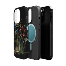 DistinctInk Tough Case for Apple iPhone, Compatible with MagSafe Charging - Bursting Life: Vibrant Cartoon Spring Flowers