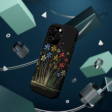 DistinctInk Tough Case for Apple iPhone, Compatible with MagSafe Charging - Bursting Life: Vibrant Cartoon Spring Flowers