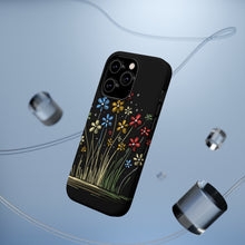 DistinctInk Tough Case for Apple iPhone, Compatible with MagSafe Charging - Bursting Life: Vibrant Cartoon Spring Flowers