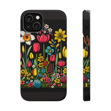 DistinctInk Tough Case for Apple iPhone, Compatible with MagSafe Charging - "Blooming Delights: Colorful Spring Flower Patterns"