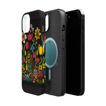 DistinctInk Tough Case for Apple iPhone, Compatible with MagSafe Charging - "Blooming Delights: Colorful Spring Flower Patterns"