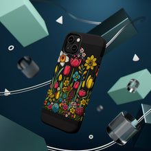 DistinctInk Tough Case for Apple iPhone, Compatible with MagSafe Charging - "Blooming Delights: Colorful Spring Flower Patterns"