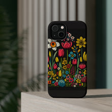 DistinctInk Tough Case for Apple iPhone, Compatible with MagSafe Charging - "Blooming Delights: Colorful Spring Flower Patterns"