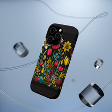 DistinctInk Tough Case for Apple iPhone, Compatible with MagSafe Charging - "Blooming Delights: Colorful Spring Flower Patterns"