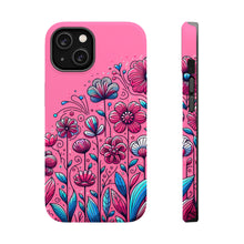 DistinctInk Tough Case for Apple iPhone, Compatible with MagSafe Charging - "Blooming Delight: A Colorful Cartoon Garden"