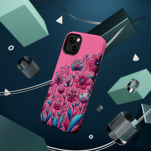DistinctInk Tough Case for Apple iPhone, Compatible with MagSafe Charging - "Blooming Delight: A Colorful Cartoon Garden"