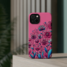 DistinctInk Tough Case for Apple iPhone, Compatible with MagSafe Charging - "Blooming Delight: A Colorful Cartoon Garden"