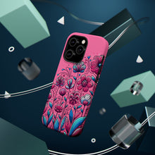 DistinctInk Tough Case for Apple iPhone, Compatible with MagSafe Charging - "Blooming Delight: A Colorful Cartoon Garden"