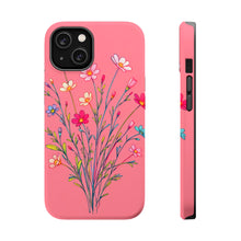DistinctInk Tough Case for Apple iPhone, Compatible with MagSafe Charging - "Blossoming Beauty: Animated Delicate Spring Flowers"