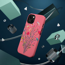 DistinctInk Tough Case for Apple iPhone, Compatible with MagSafe Charging - "Blossoming Beauty: Animated Delicate Spring Flowers"
